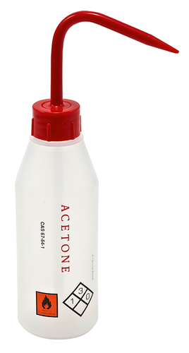 Washbottle Acetone, LDPE 250mL