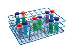 Coated Wire Tube Rack 35-40mm 6x8 Format, Blue,UOM: EA ,QTY:1
