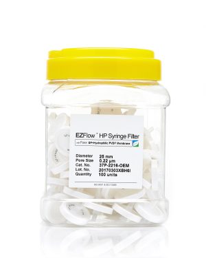 EZFlow® High Particulate Syringe Filter, 0.22µm Hydrophilic PVDF w/ Glass Fiber Prefilter, 25mm, 100/PK