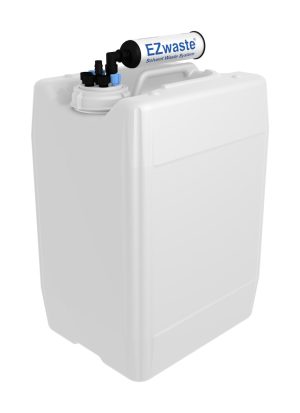 EZwaste System, UN/DOT, 20L, HDPE, S-70 Cap, 4x 1/8", 3x 1/4" OD Tubing, 1 HB & Filter, 1/EA