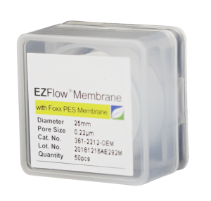 EZFlow Membrane Disc Filter, PES, 0.22µm, 25mm, Non-Sterile, 50/PK