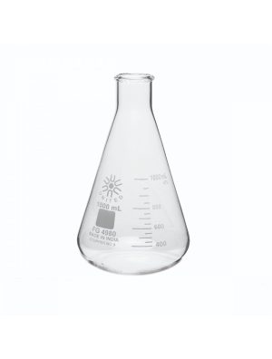 United Scientific™ ERLENMEYER FLASK, NARROW MOUTH, BOROSILICATE GLASS, 1000ML, CASE