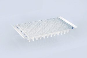96 well PCR plate, PP, Half Skirt, 10 bags of 5 plates