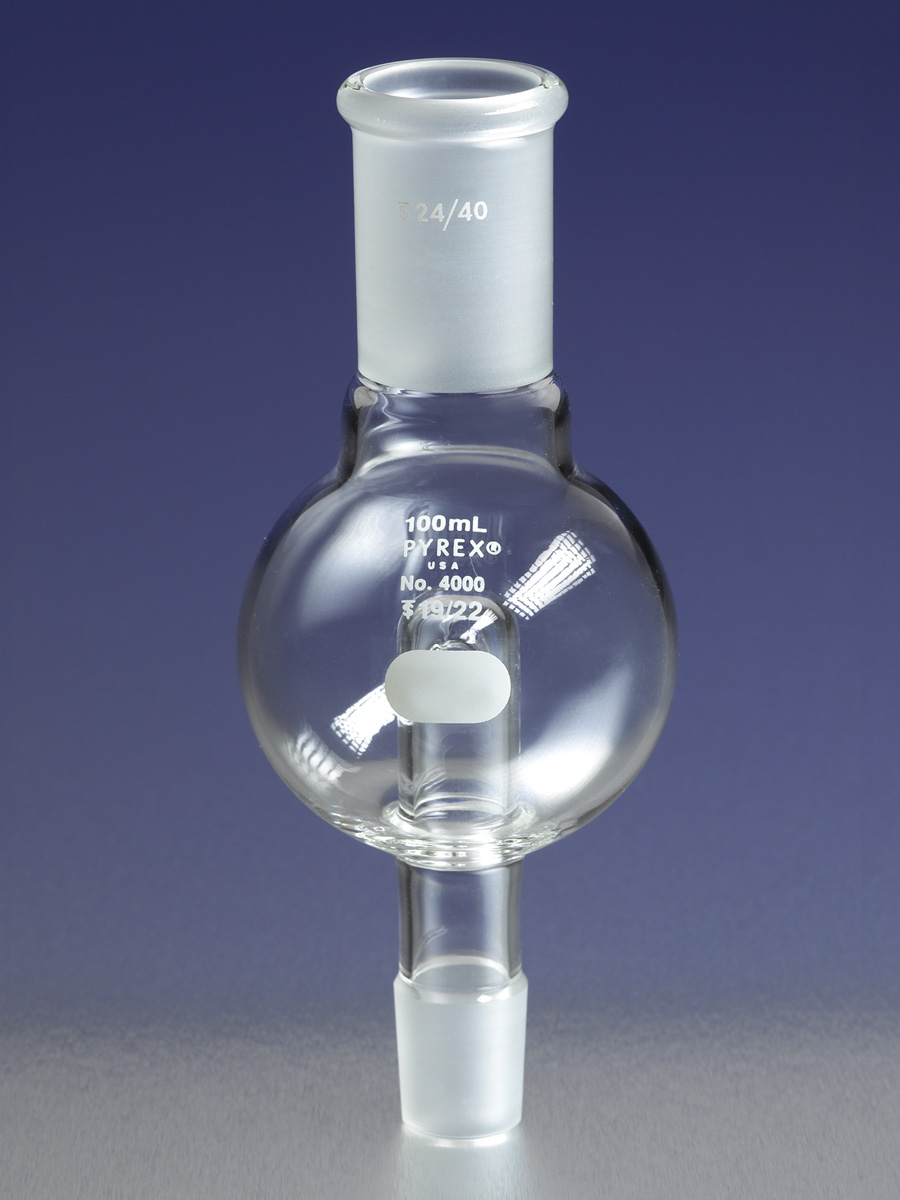 PYREX 250mL Rotary Evaporator Trap with 24/40 Standard Taper Inner and Outer Joints