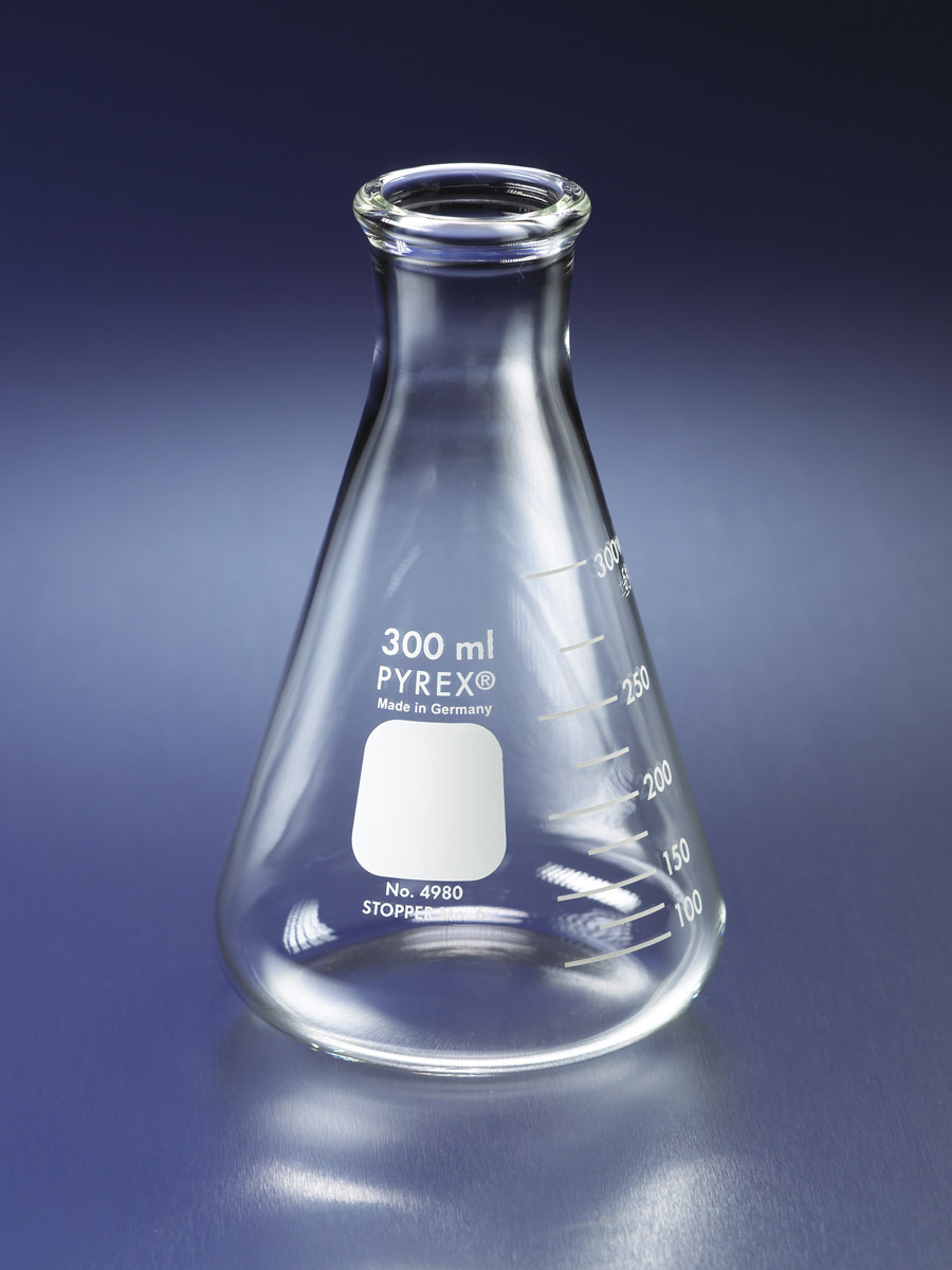 PYREX 10mL Narrow Mouth Erlenmeyer Flasks with Heavy Duty Rim