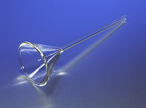 PYREX Plain 75mm Diameter 60° Angle Funnel with Long Narrow Stem